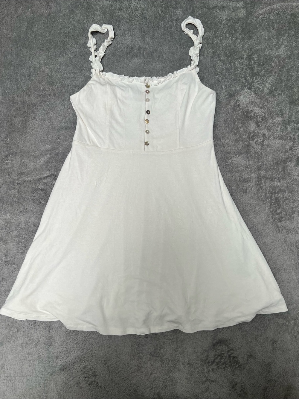 Revolve Lovers and Friends Emiline White Ruffle Strap Mini Dress